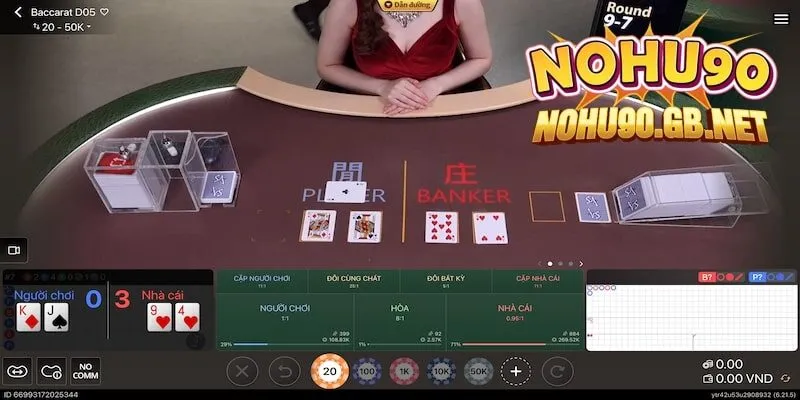Cách chơi sòng bạc Baccarat tại Nohu90