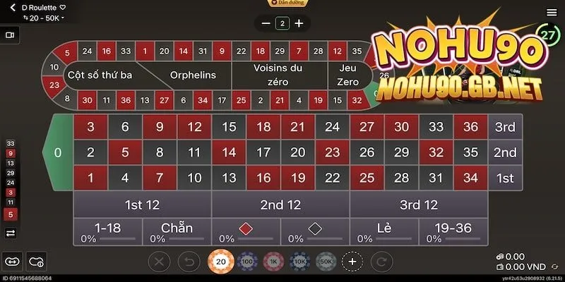 Cách chơi casino online Roulette Nohu90