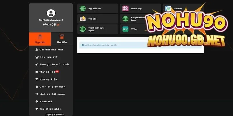 Nhiều phương tiện nạp tiền đá gà tại Nohu90